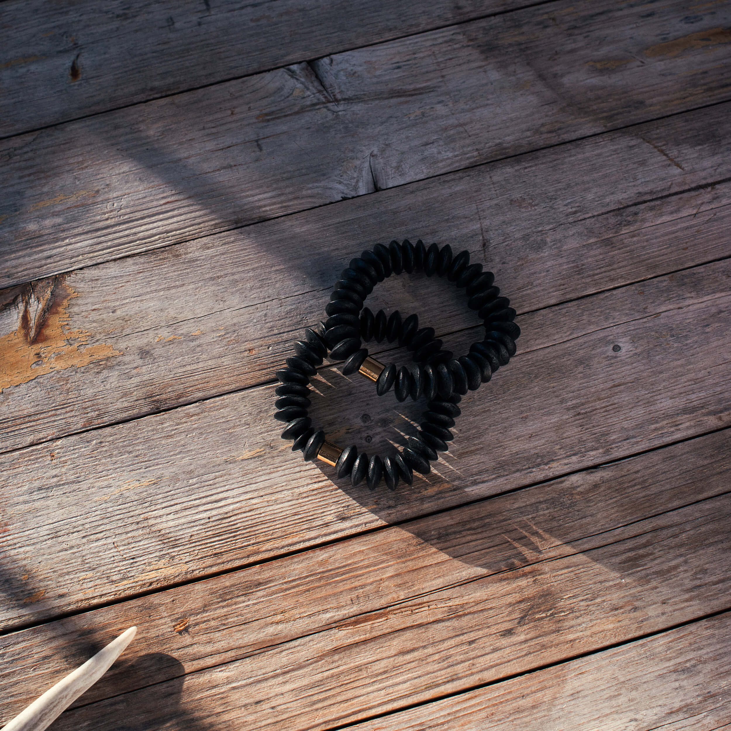 Black Wood Disk Bracelet