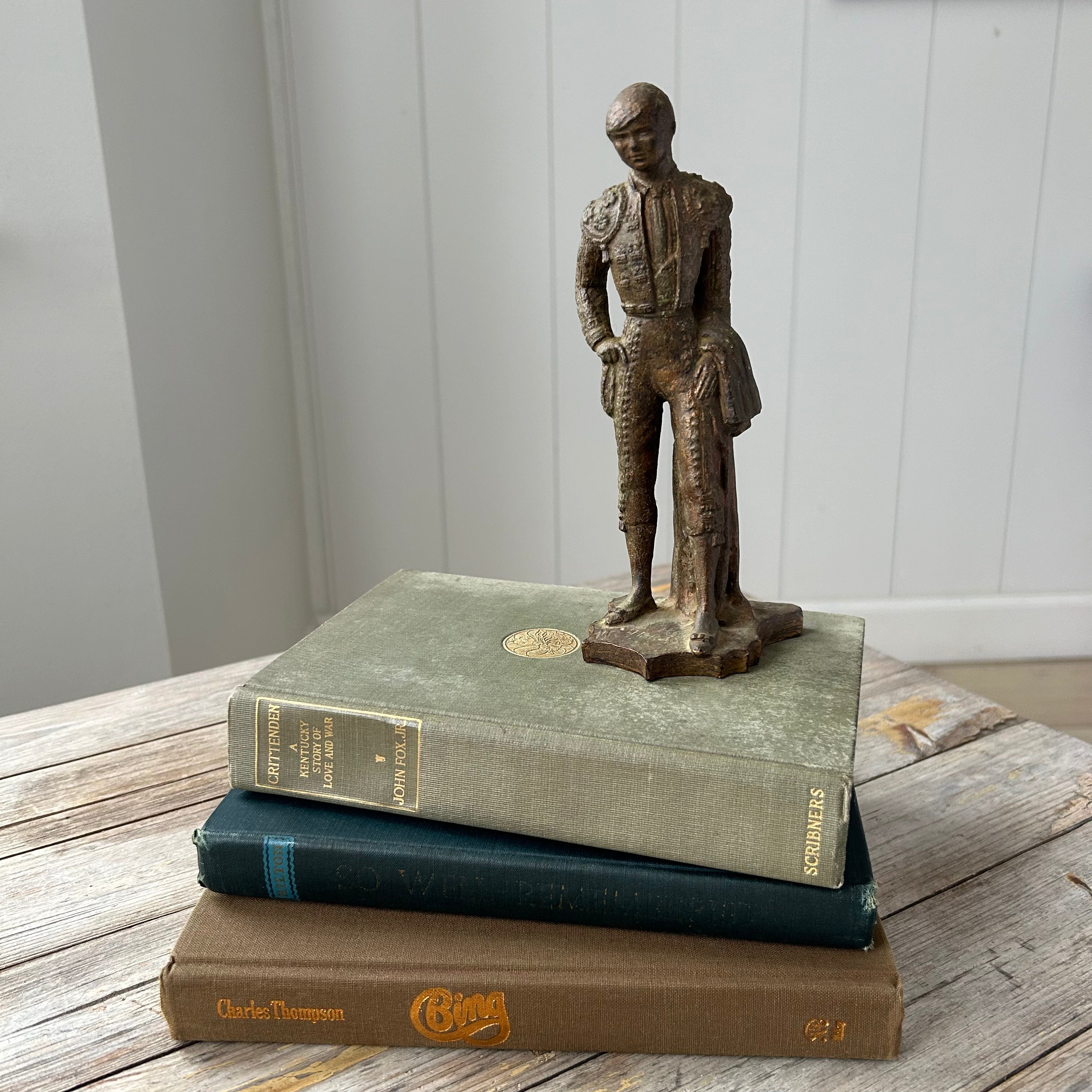 Hand Carved Wood Bull Rider Man