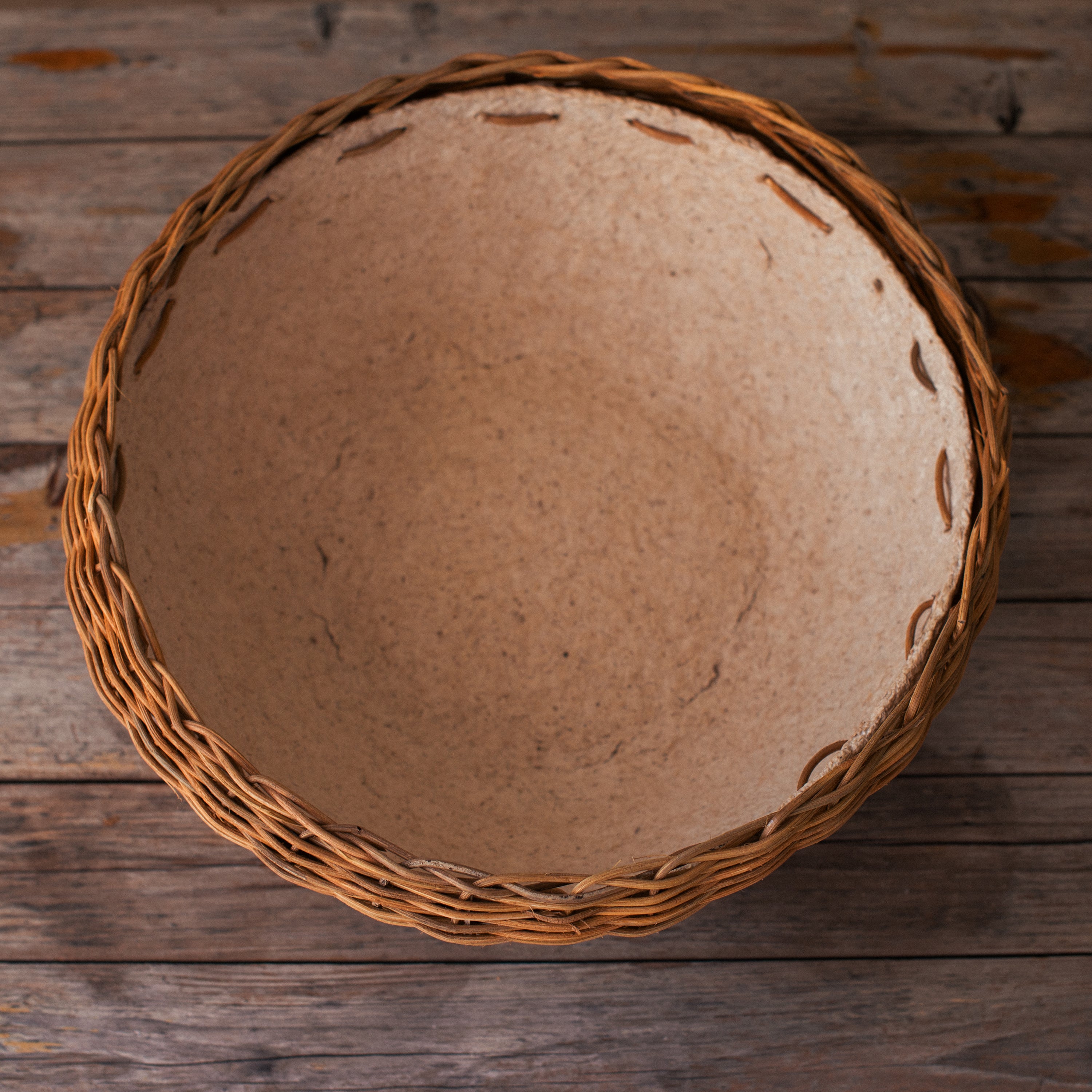 Large Rattan Paper Mache Bowl