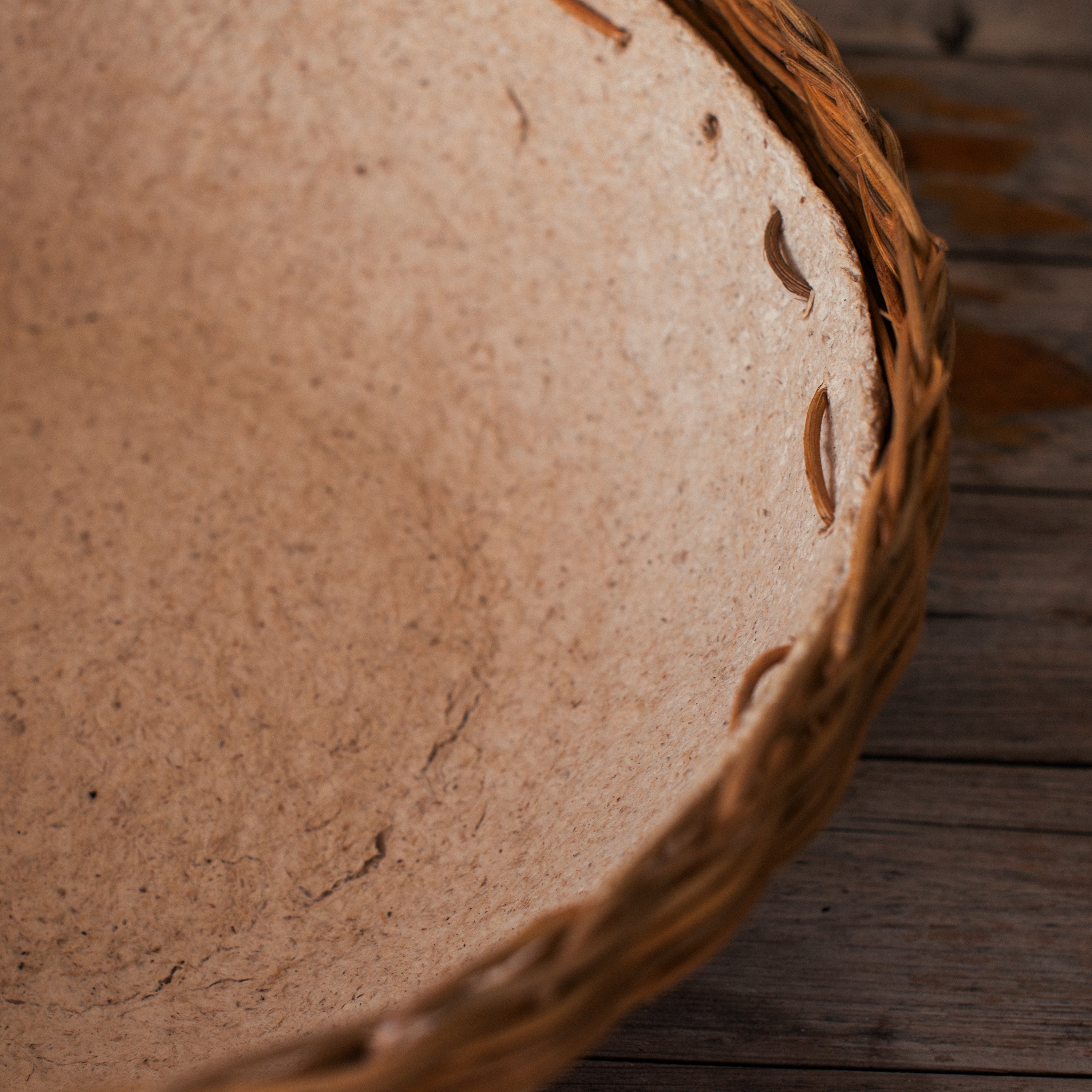 Large Rattan Paper Mache Bowl
