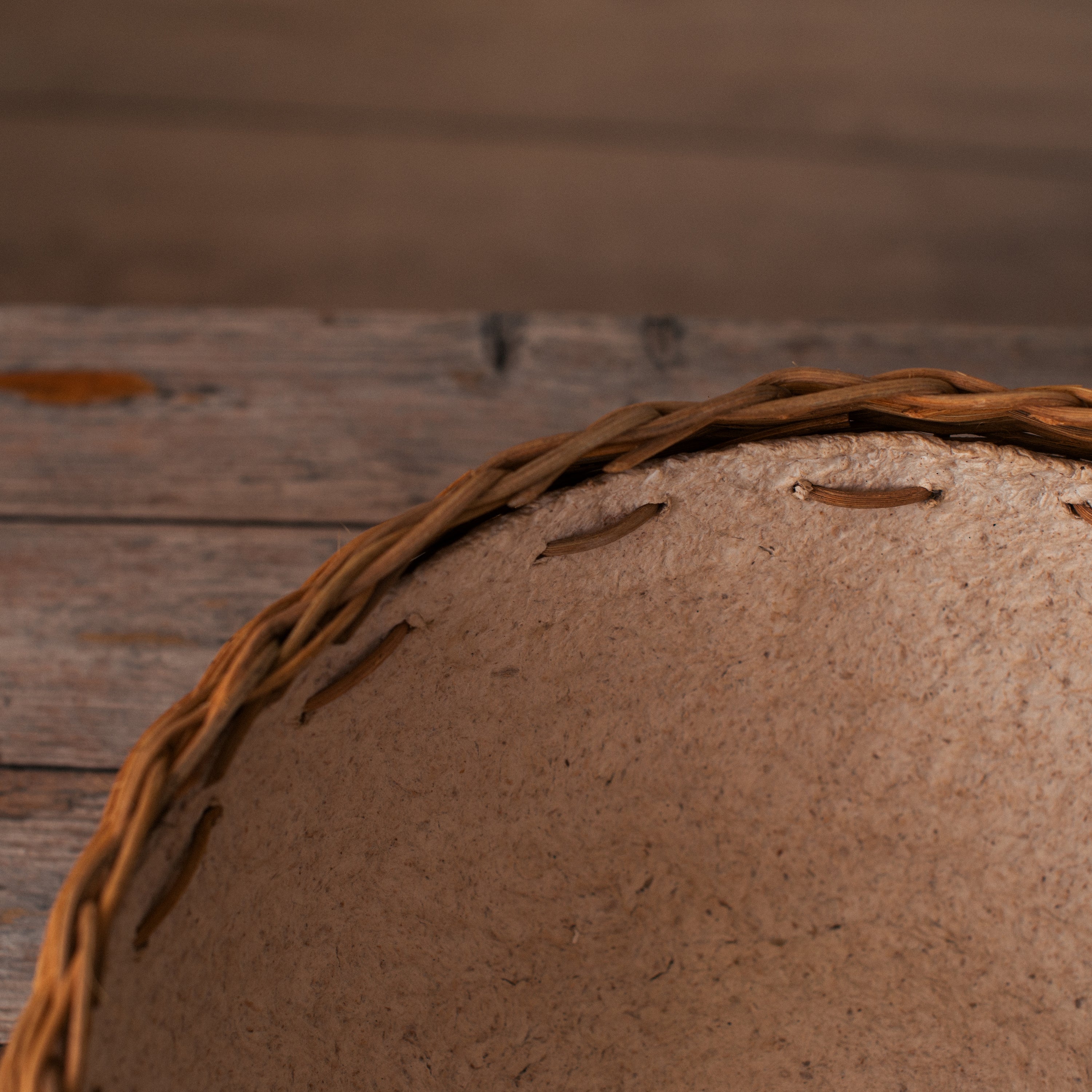 Large Rattan Paper Mache Bowl
