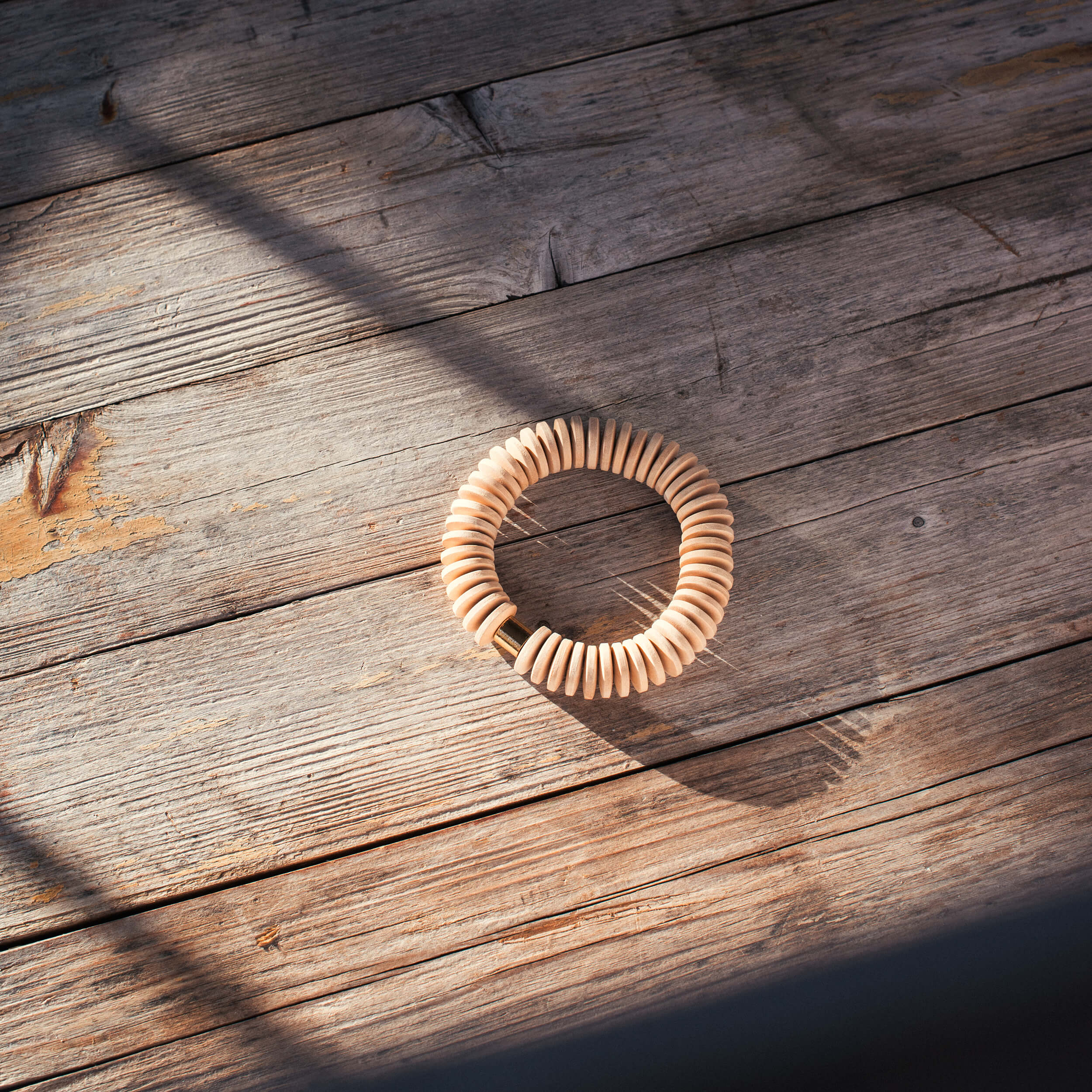 Light Wood Disk Bracelet