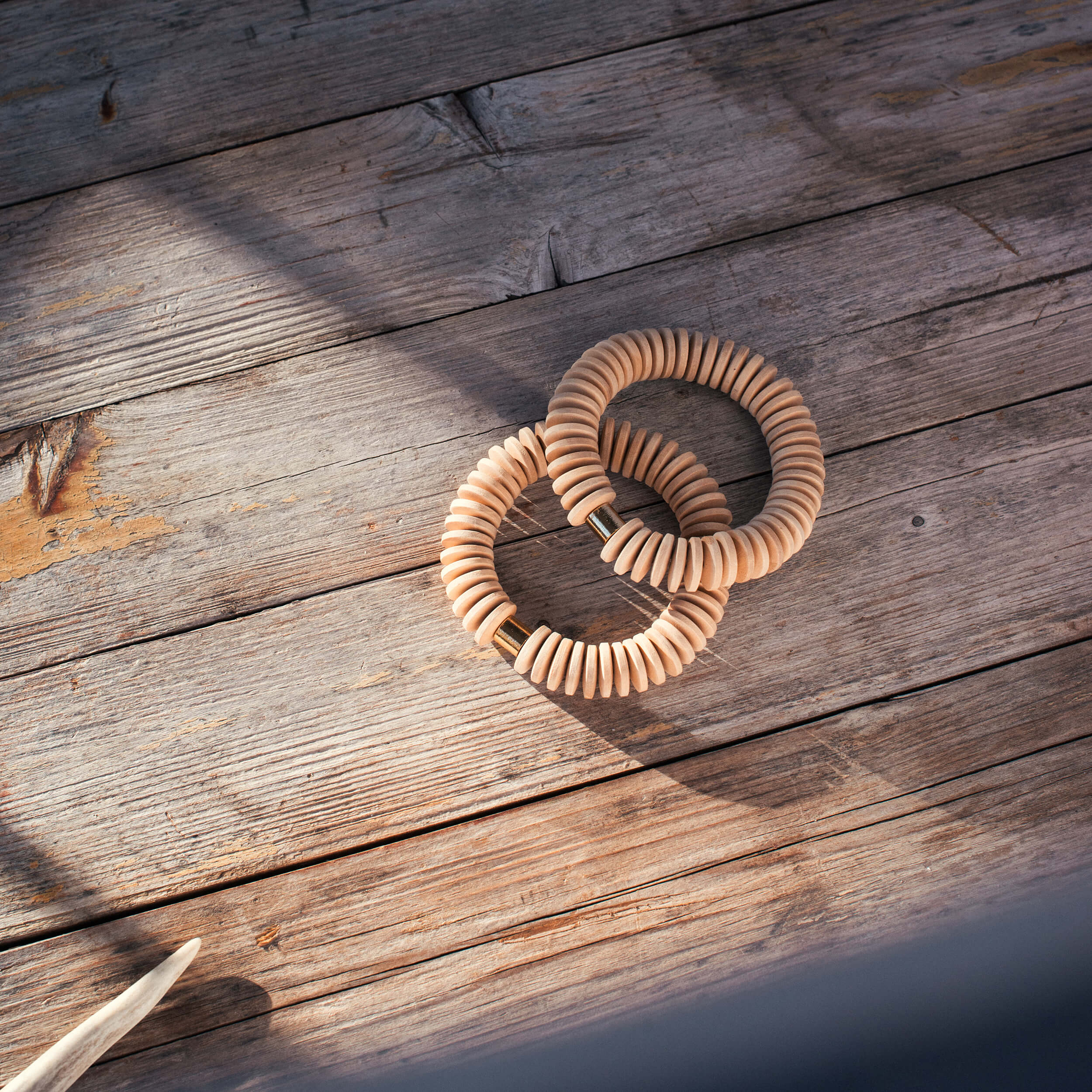 Light Wood Disk Bracelet