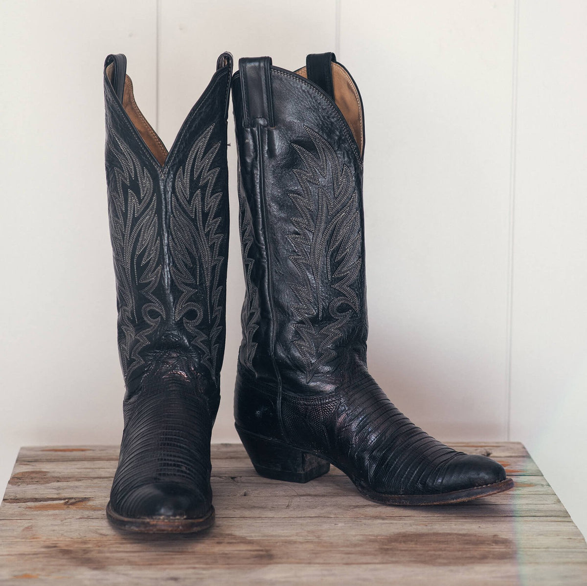 Tall Black Cowboy Boot display picture 1