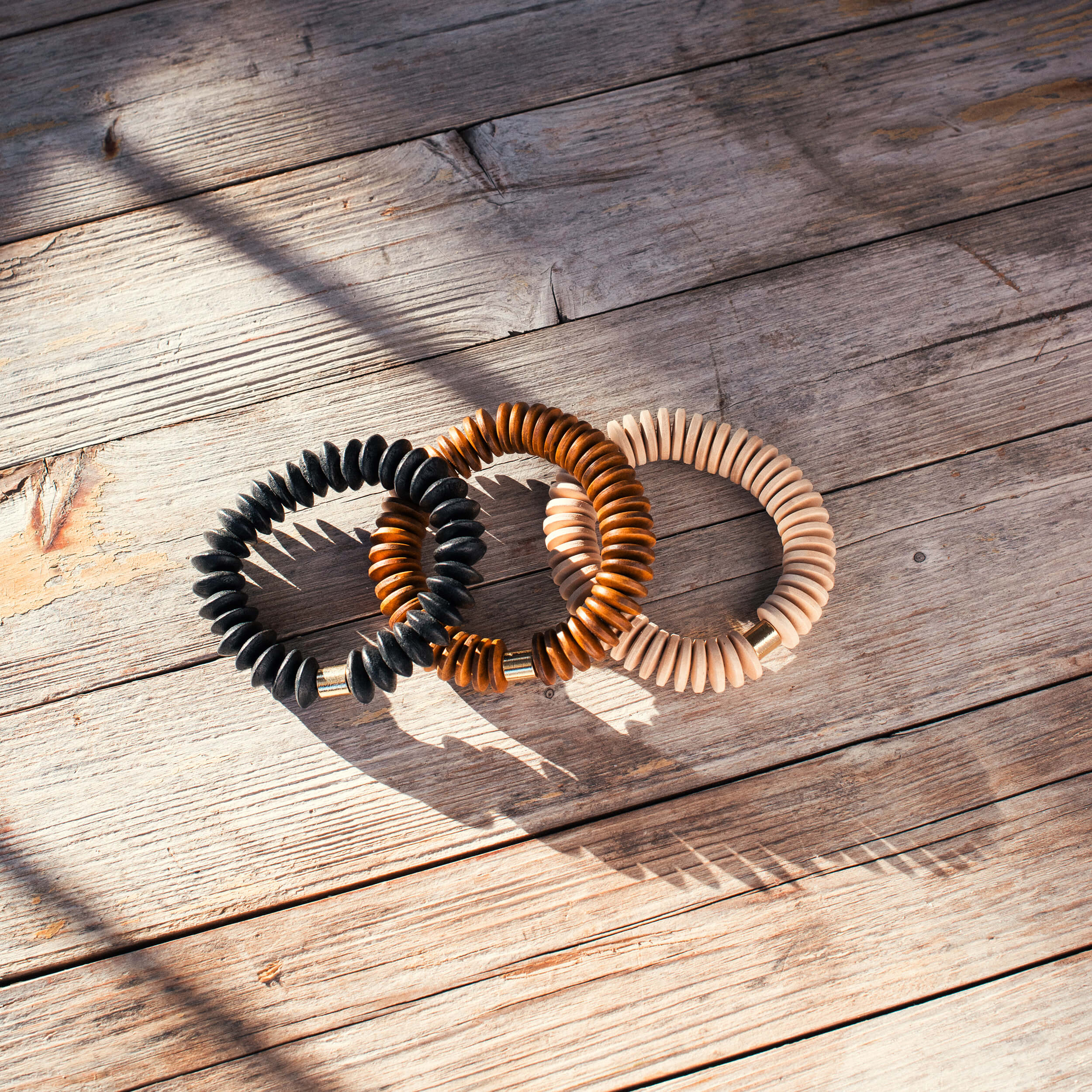 Light Wood Disk Bracelet