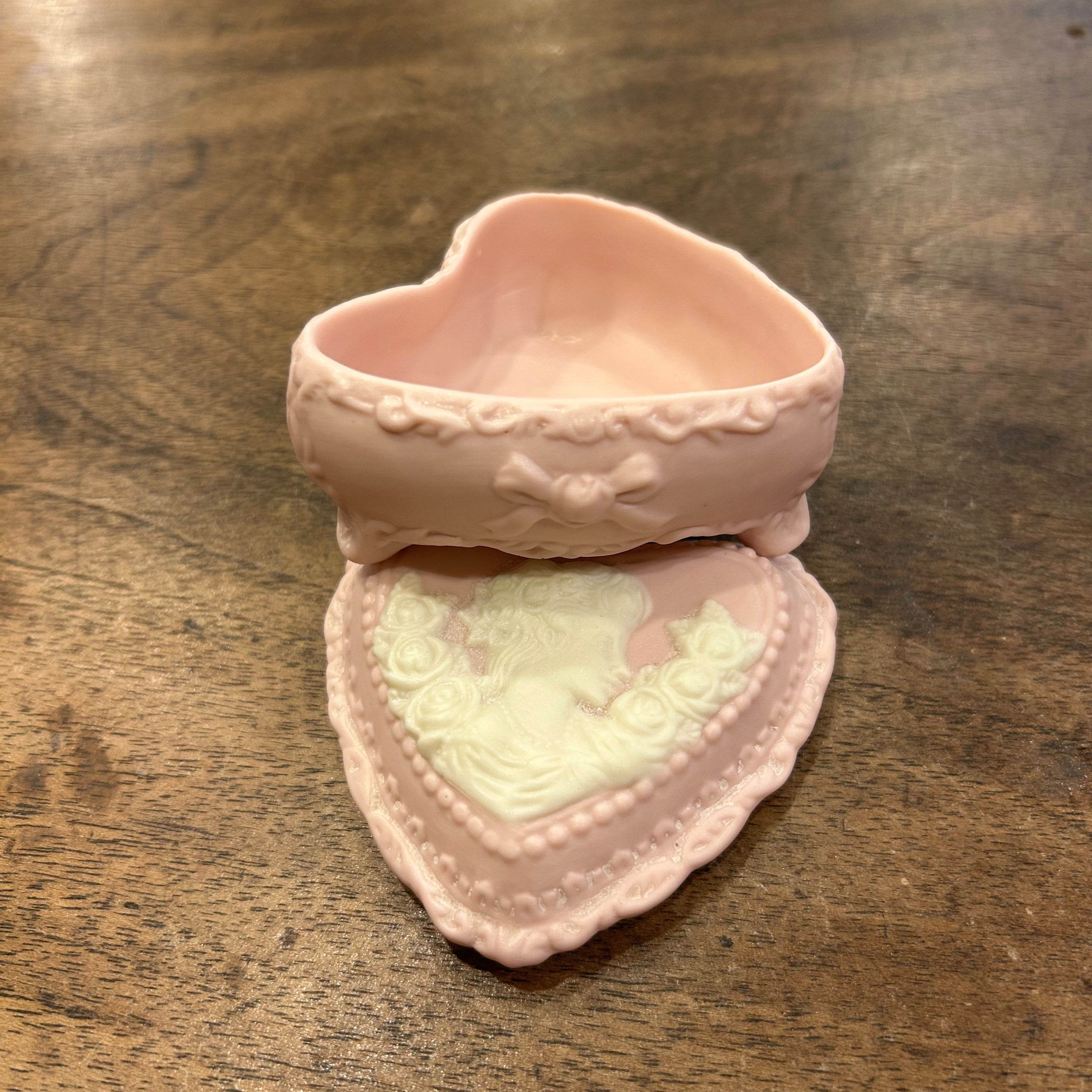 Vintage Pink Ceramic Vanity Boxes