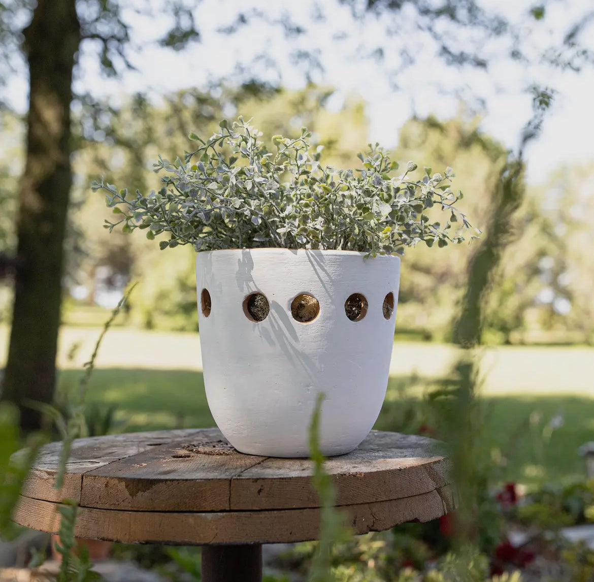 Gailot White Terracotta Pot