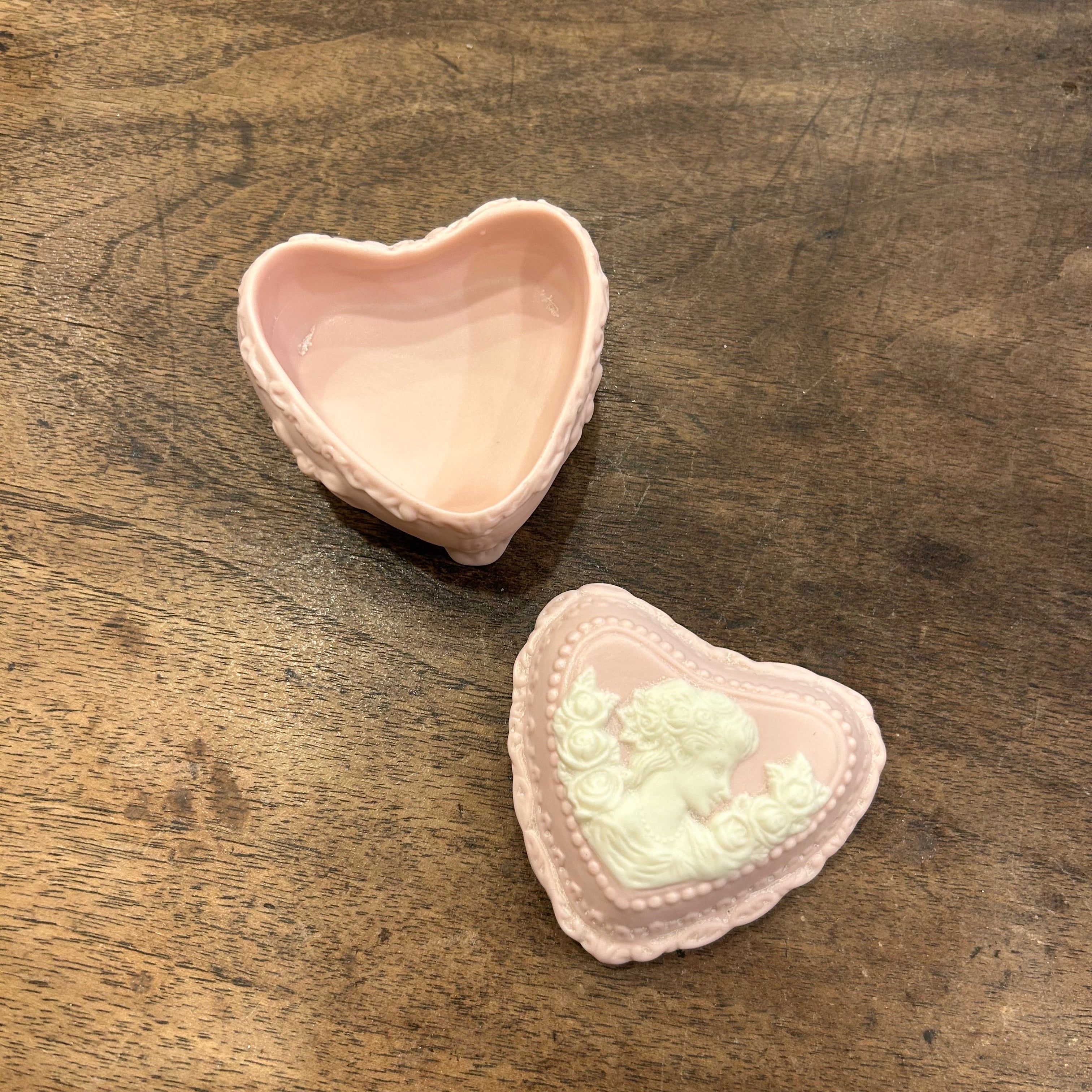 Vintage Pink Ceramic Vanity Boxes