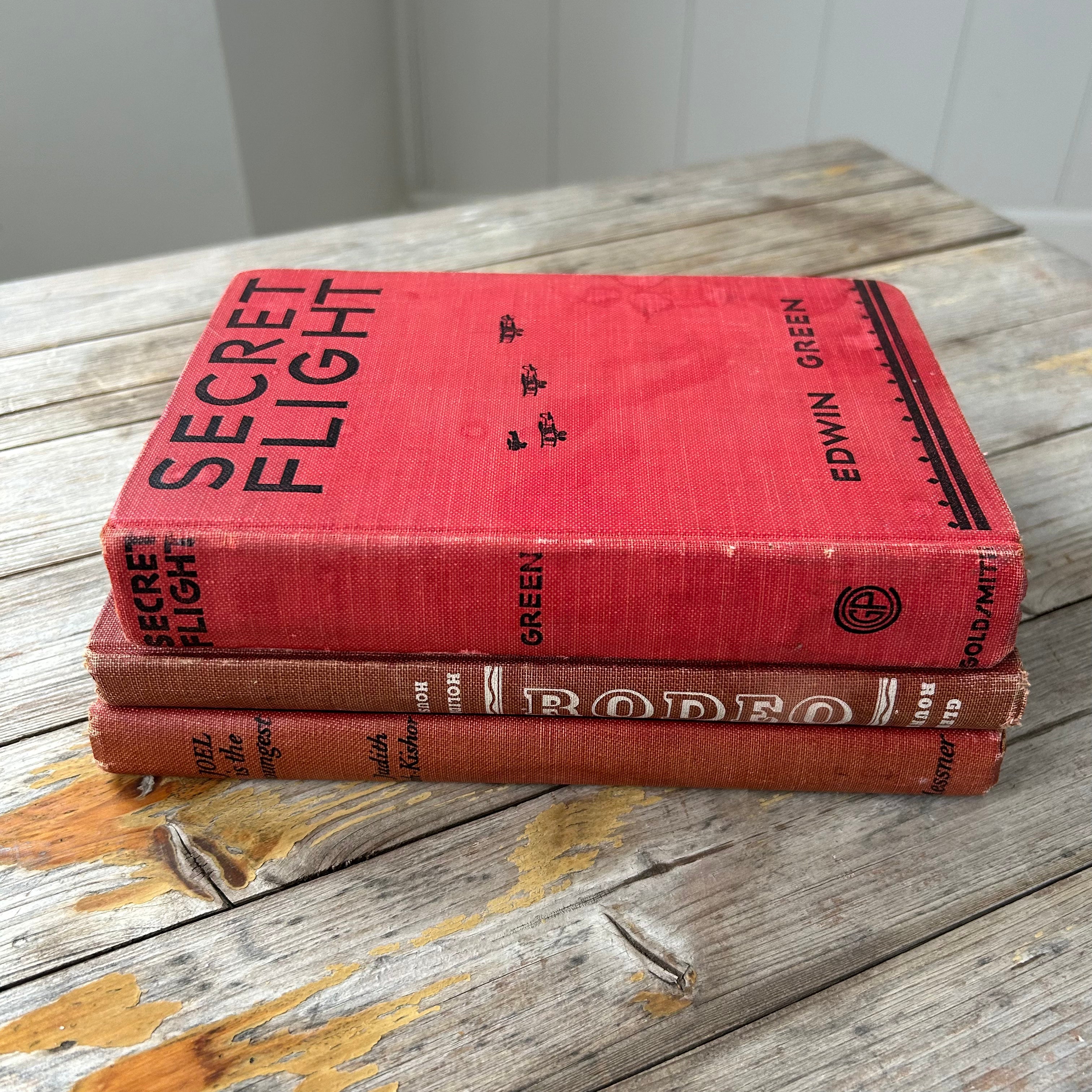 Set of 3 red vintage books